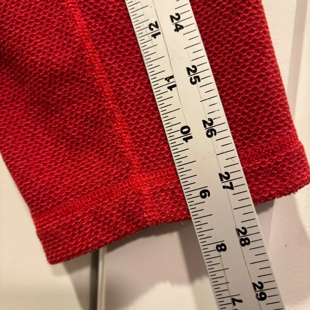 The North Face Mens XL Red Textured Fleece Full Zip Jacket Chest Pocket